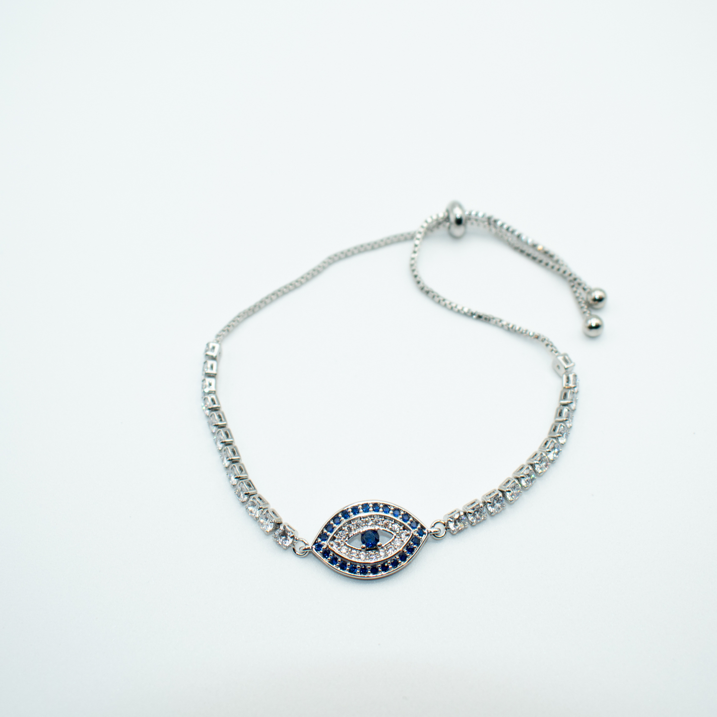 PRODUCT DETAIL Crystal Rhinestone Cup Chain Silver Rhinestone Evil Eye Charm Adjustable 0.3oz Imported Lead Compliant You will receive a free: Storage box or bag and cleaning cloth with your order.