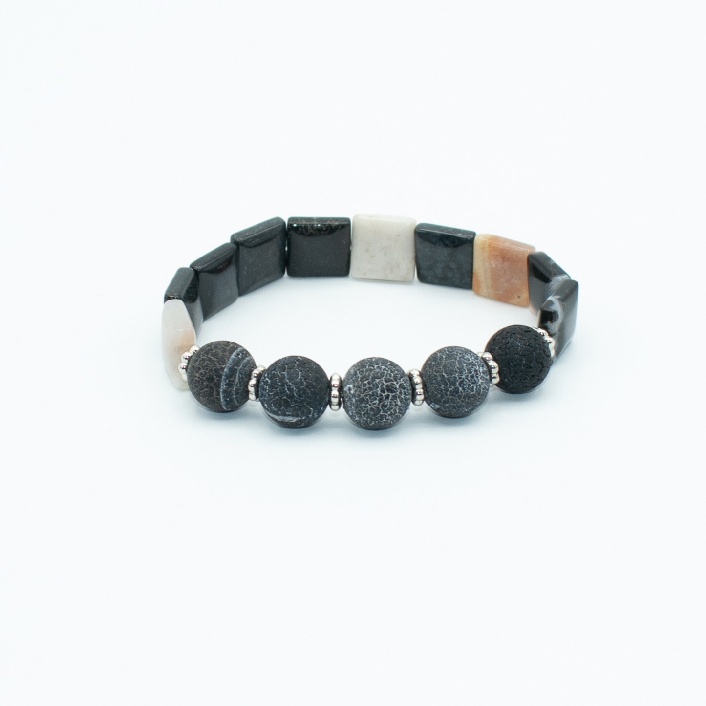 Mixed Agate Stone Stretch Bracelet