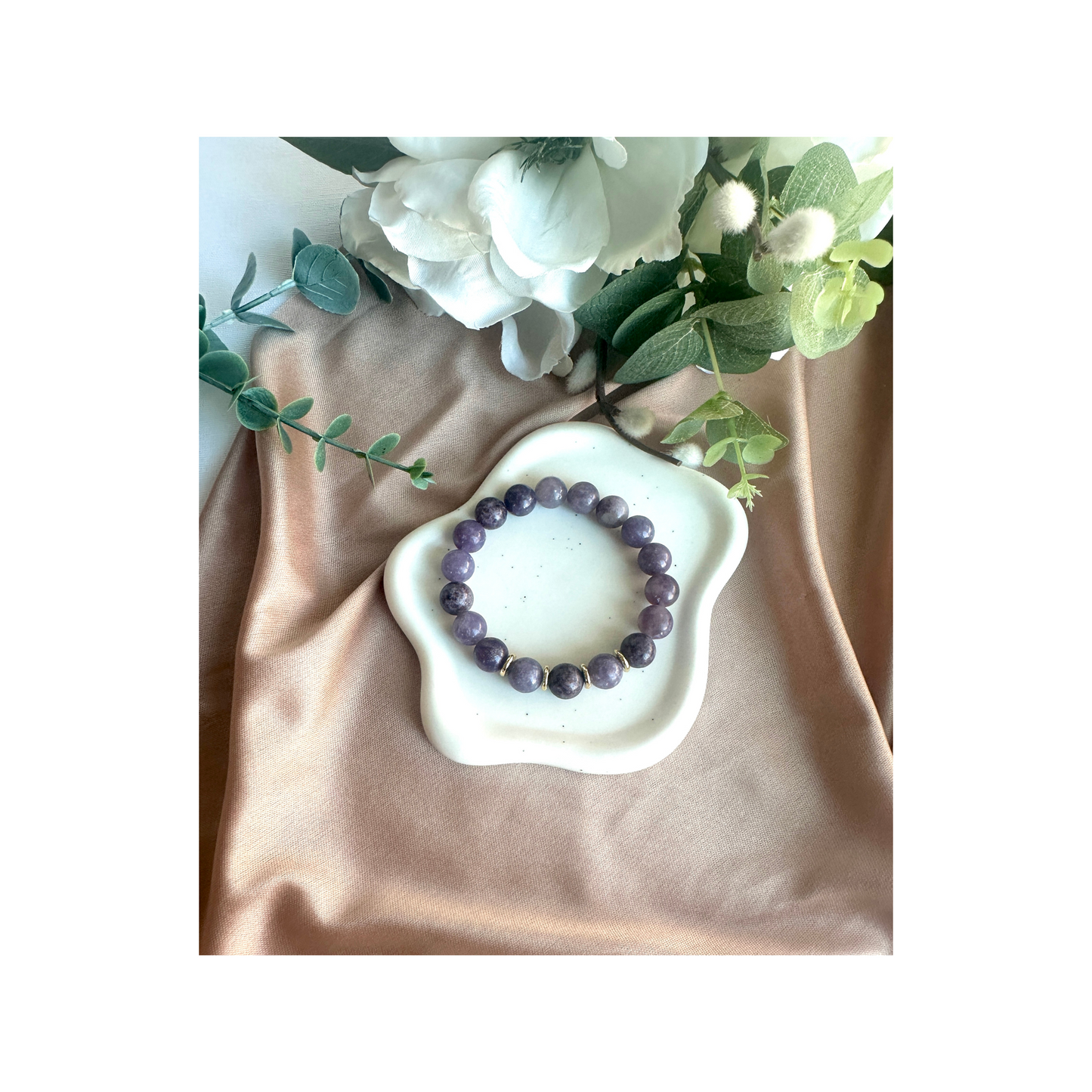 Lepidolite Stretch Beaded Bracelet