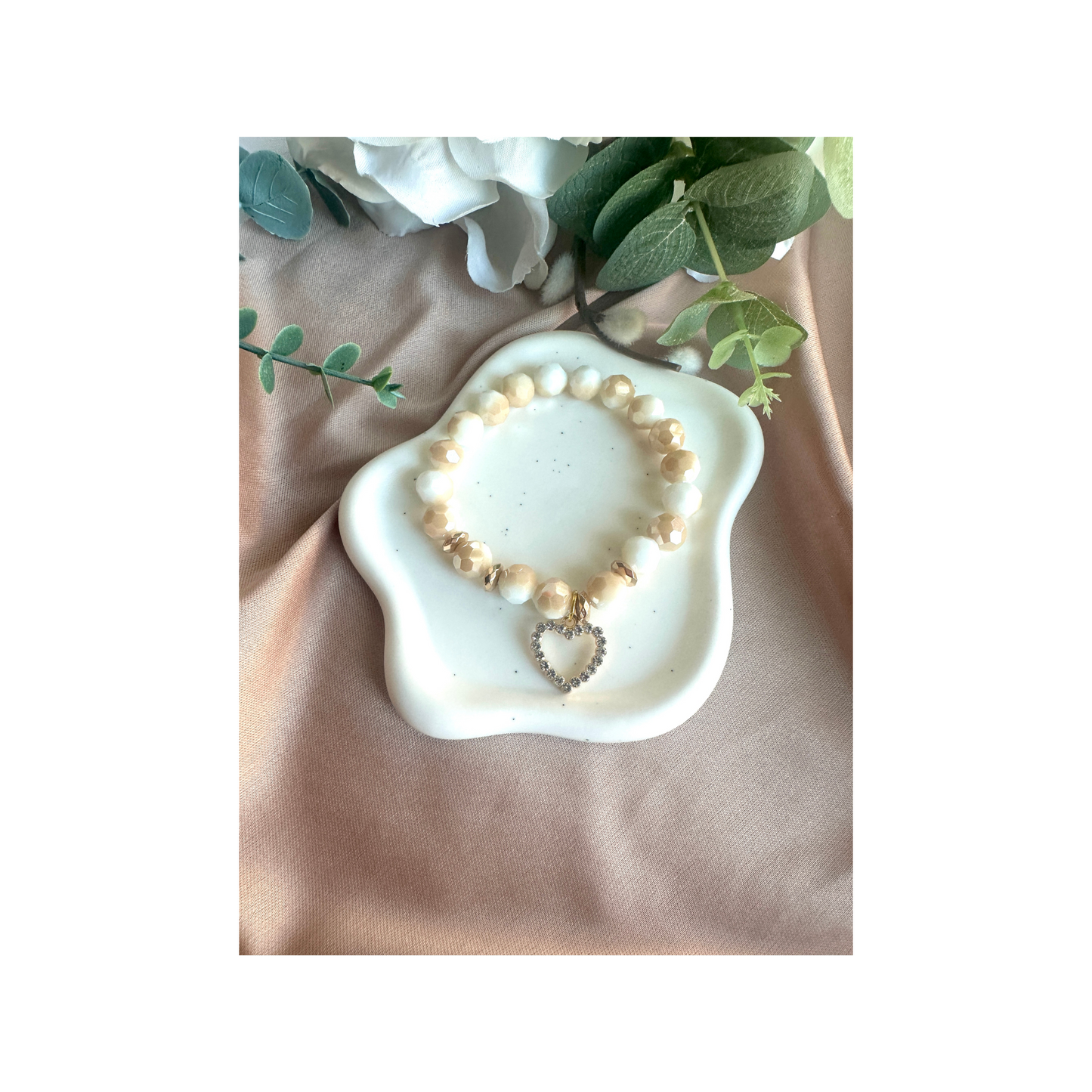 Handmade Alabaster Stretch Beaded Bracelet – Stone of Calm, Clarity & Spiritual Connection