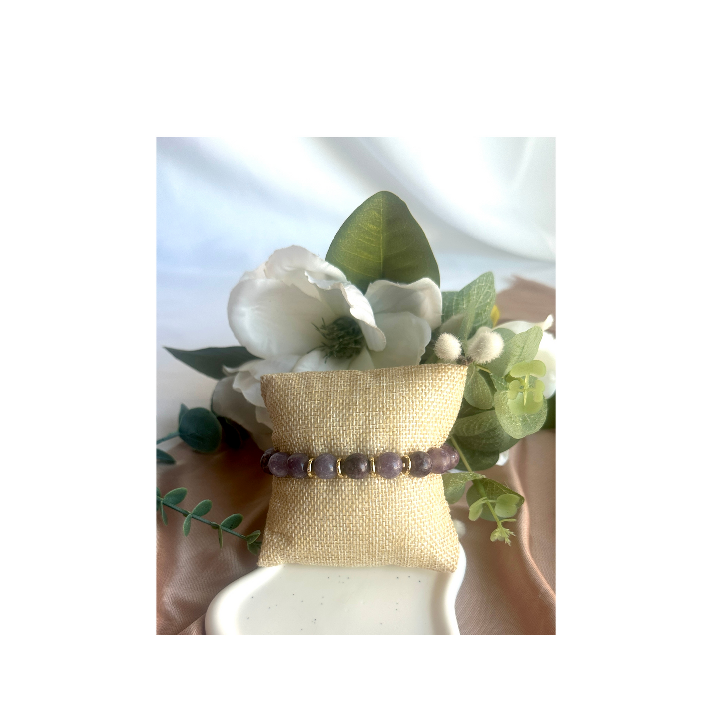 Lepidolite Stretch Beaded Bracelet
