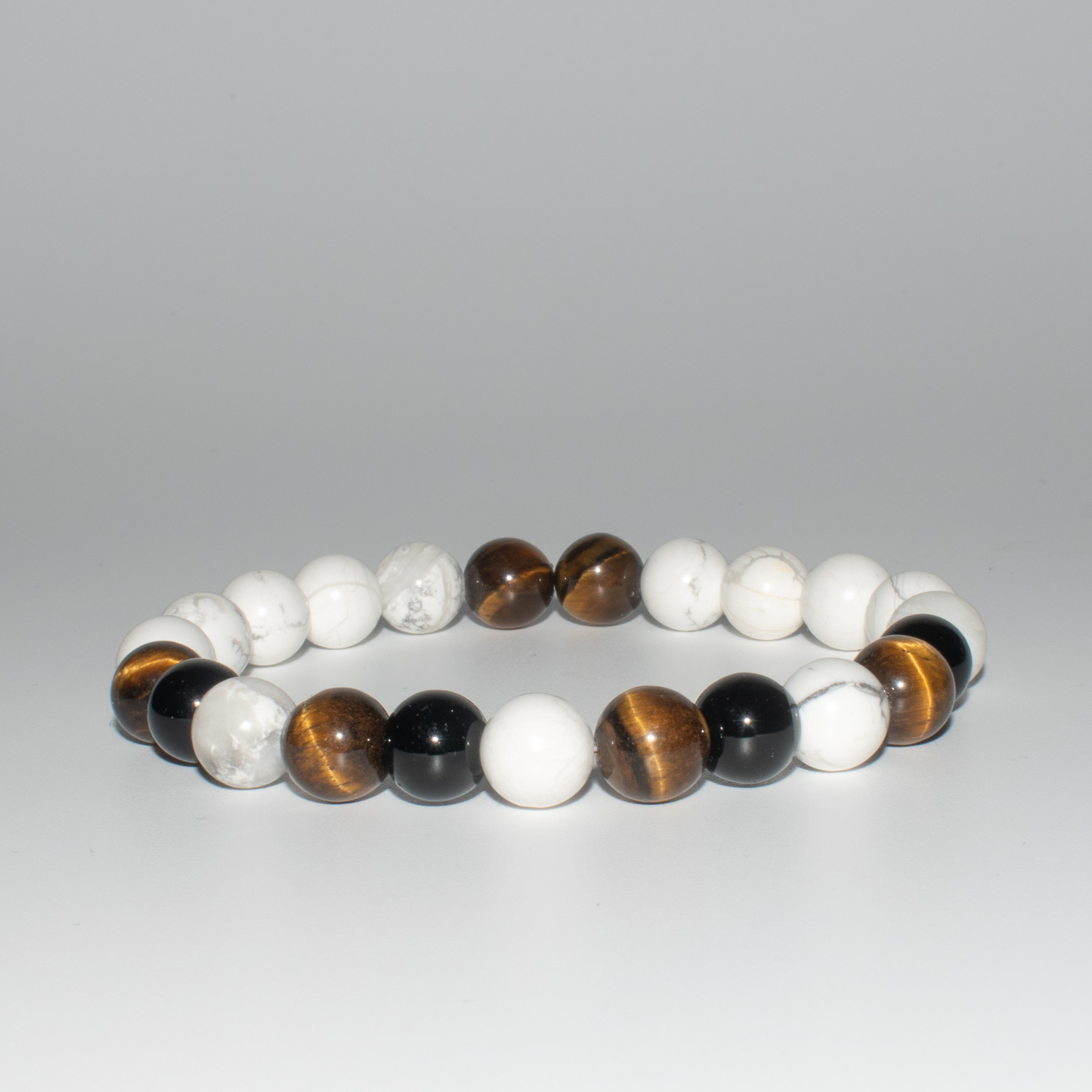 Howlite and Tiger Eye Stretch Beaded Bracelet